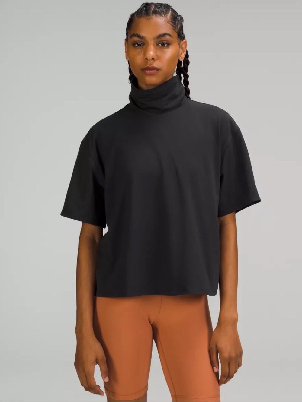 Lululemon Relaxed-Fit Cotton-Blend Turtleneck T-Shirt - Black - Size 4